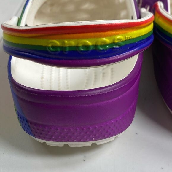 EUC CROCS Adult Unisex Classic Rainbow Clogs Sandals Shoes - Men 9 - Women 11 - Picture 7 of 9